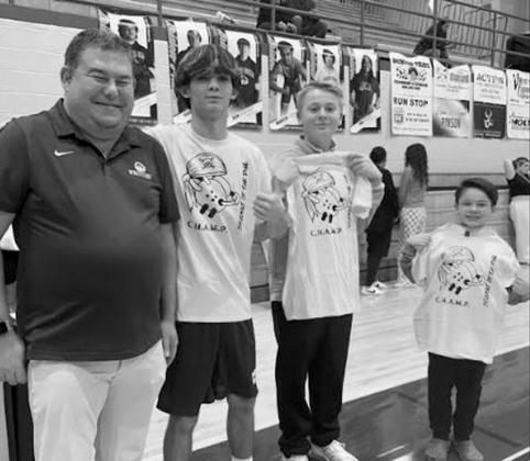 The C.H.A.M.P Dtudents of the Dual. The trait for this dual was perserverance which each of these students will demonstrate at their schools. From left Bristow High School’s Kale Fruits, Bristow Middle School Ty Aston, Collins Elementary Alex Cook and not shown is Edison Elementary Asher Smith. courtesy photo