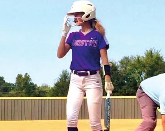 Mollie Gill looks to the coach for the signal.
