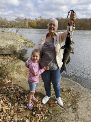 Roberta R. with a channel catfish caught at Claremore Lake courtesy photo