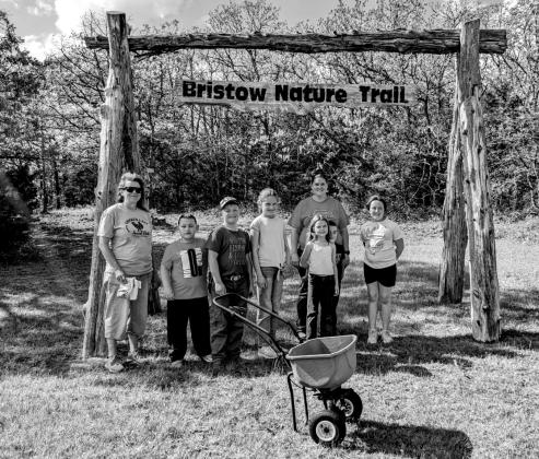 From left Bristow 4-H Club Leader, Becky Leigh, Stetson Richison, Elias Braden, Riley Braden, Olivia Toothman, Ackley Toothman, Gatlin Toothman, and Kami Word.