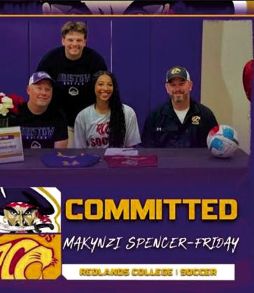 Makynzi Spencer-Friday signs to play at soccer at Redlands College.