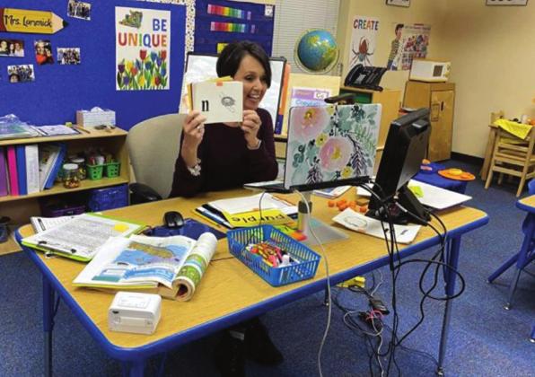 Mrs. Lomenick, my screen is frozen. Jody Lomenick teaches Edison’s virtual kindergarten. courtesy photo