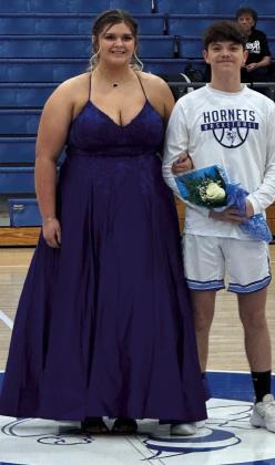 Sophomore Attendant Addy Kearney escort Andrew Manka. courtesy photo