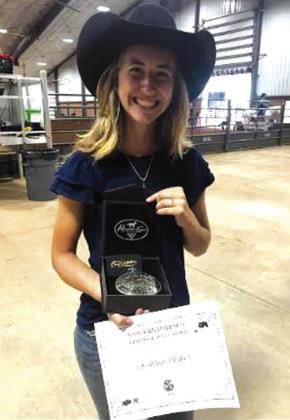 Killian Baker a member of Creek County 4-H Horse club won Horseman of the year at the Oklahoma State Horse Show.