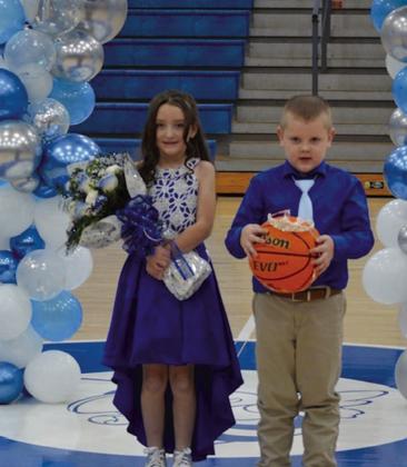 Flower girl Julia King and Crown bearer Jase Parrick.