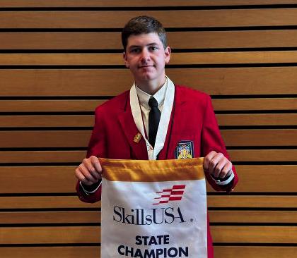 Abe Wooden, of Stroud, 1st Place, Industrial MotorControl( S). Oklahoma Skills USA Industrial Motor Control (Secondary) first place winner. courtesy photo
