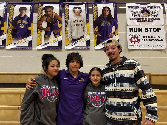 Albert Flores with Audrey Flores, Yareli Flores and Reece Rambo. courtesy photo