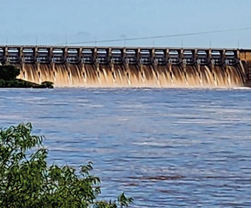 Last week due to the heavy rains that Oklahoma was hit with, most of the lakes were overflowing so water had to be released. This shows Keystone Dam where 200 milllion gallons of water was released every minute. That is enough water to fill 300 Olympic sized swimming pools every 60 seconds.