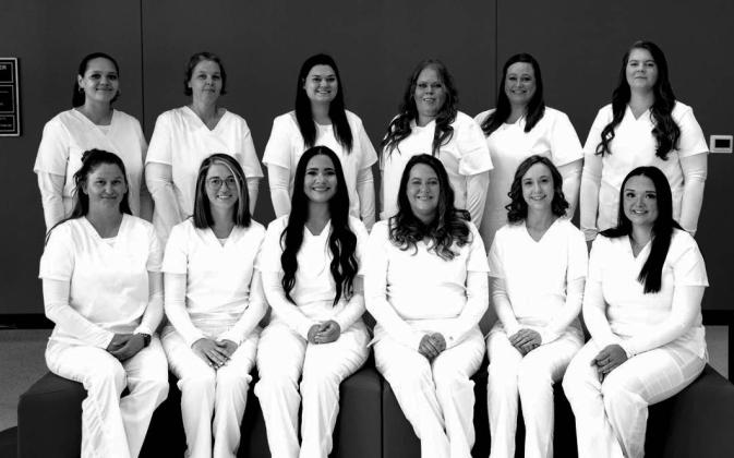 On September 5, Central Tech held a graduation ceremony for Practical Nursing students. Back row from left, Tiana McNeil, Cleveland; Ashley McNeil, Cleveland; Jacquelynn Tislow, Davenport; Kristi David, Hallett; Emily Mulanax, Drumright; Madison Reece, Jennings. Front row from left, Chelsea Cantrell, Bristow; Taylar Cox, Drumright; Bella Bruner, Bristow; Andrea Mitchell, Sand Springs; Elana Taylor, Oilton; Justice Hilligoss, Cushing. courtesy photo