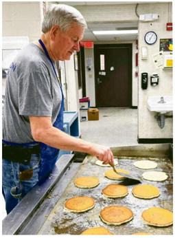 David Barnett, makes up some morning pancakes. courtesy photo