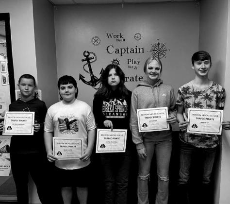 TRRFCC Pirates for February in no particular order, Colton Cummings, Savanna Marsey, Rylee Linker, Ayden Robinson, Laryn Wages and Logan Watts.