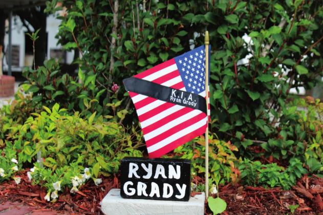 Black bricks were lain to honor those killed in action. Ryan Grady, a Bristow graduate, was honored. Grady lost his life fighting in Afghanistan. Angie Gentry photo