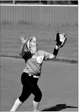 Claire Bailey waits for the catch.