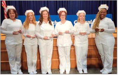 Central Tech celebrated the graduation of its Practical Nursing class on Tuesday, November 4, 2024. From left, Athena Plum, Mannford; Kerie Roebuck, Bristow; Samantha Busby, Bristow; Melinda Gordon, Bristow; Emily Guion, Stroud; Bryanna Perkins, Drumright