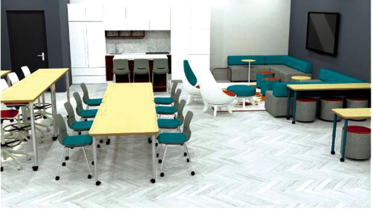 The new design and colors of the all new classroom.