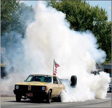 Having a little fun....Rocky Mountain Racing burn-outs