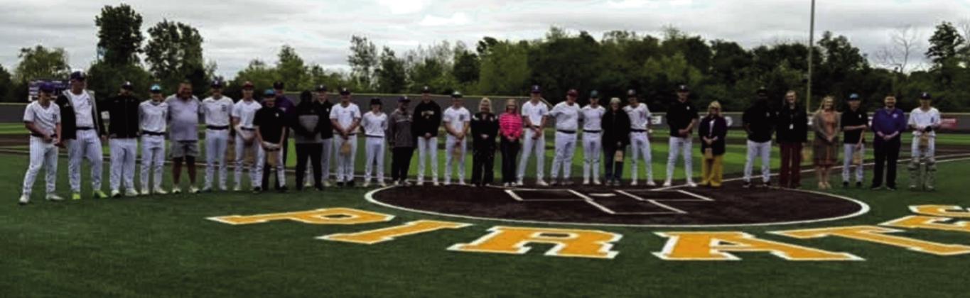 Prior to Senior Night Home Game, Teachers / Staff who were picked by the Baseball Team for Teacher Appreciation Night were honored. These teachers have made an impact on the lives of this team. courtesy photo