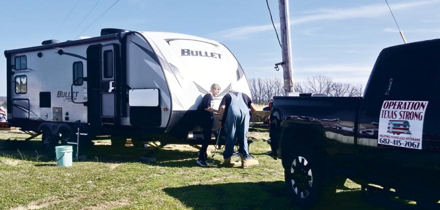 Operation Texas Strong dropping off a trailer they donated to the Hall family who lost their home in in the recent tornado that touched down outside of Bristow. Jessica Lynn photo