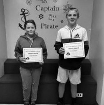 Sixth grade TRRFCC Pirates are-Joanna Kravchuk and Sayler Rackley.