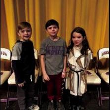 The third grade winner of the Speeling Bee, held Monday, Feb. 6, 2023 are first place, Avery Evans, second place Keller Nestlerode and third place Violer Gersztenkorn. courtesy photo