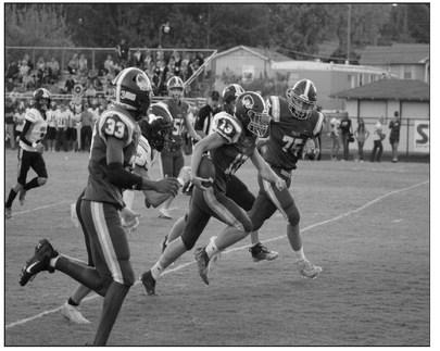 The Pirates move the ball downfield.