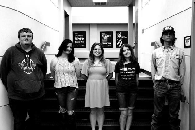 courtesy photo From left, Charlotte Sipes in Business and Information Technology, Homeschool; Brayden Dearman in Biomedical Sciences, Bristow; Alex Baker in Network, Security and Technology, Depew. Not Pictured: Summer Gunter in Cosmetology, Stroud.