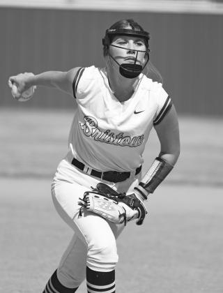 Tinslee Roberts delivers a pitch during the game against Stroud at the tournament.