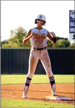 Hayden Haulcomb celebrates a hit.