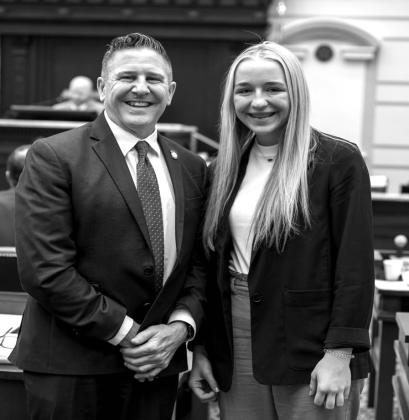 Sen. Todd Gollihare, R-Kellyville, joins Bristow High School junior, Abby Morgan courtesy photo
