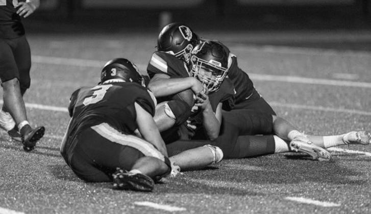 Lined up and ready to make the play.