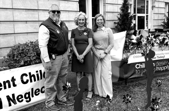 Pictured: Bristow Police Chief Kevin Webster, City Of Bristow Mayor Kris Wyatt and Creek County Judge Laura Farris.