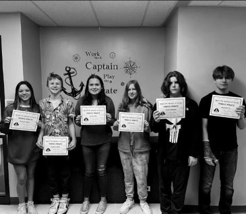 TRRFCC Pirates for January are in no particular order, Amelia Brandt, Nilson Freeman, Blake Hayes, Peyton Thurman, Liz Waltrip and Max Tyler.