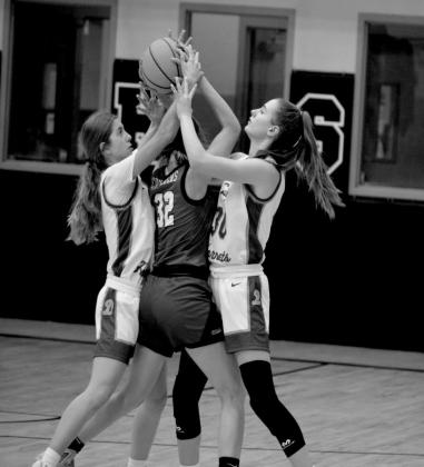 Morgan Steele and Katrina Ash stop the oppnents play.