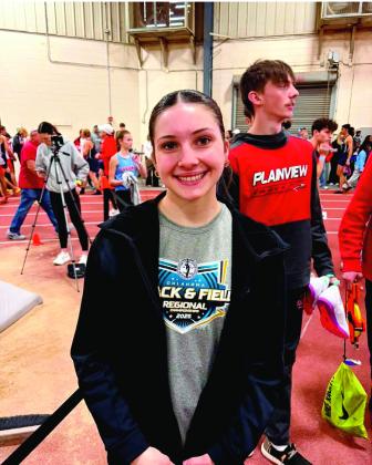 Bristow High School’s first ever indoor track and field state qualifying girl is Abby Flood.