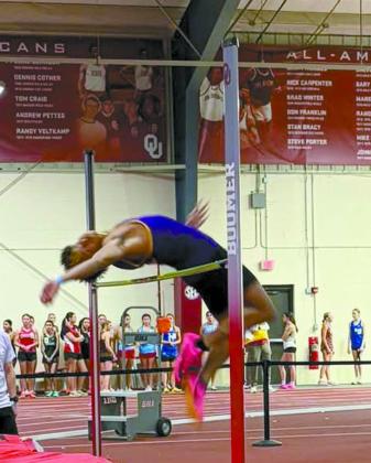 Bristow High School’s first ever indoor track and field state qualifying boy is Legend Johnson.