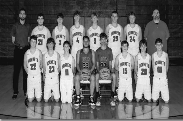 Back row from left, Coach Andrew Robertson, Jackson O’Neal, Tyler Burdick, Luke Groves, Jess Smith, Warner VanOrsdol, Jase Riley, Assistant Coach Josh Cooper. Front row from left, Cale McKinzie, Brock McDaniel, Kadian Kinney, Cody Davis, J’Den Ibanez, Eli Hoover, Ethan Hogan, Treyton Burdick.