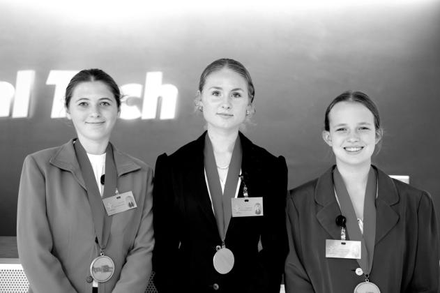 Second place in Financial Analyst Team from left, Eithne Weihl, Kellyville; Candia Smith, Kiefer and Hailey Richardson, Bristow. courtesy photo