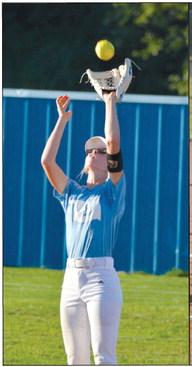 Emily Moore catches for an out. courtesy photo