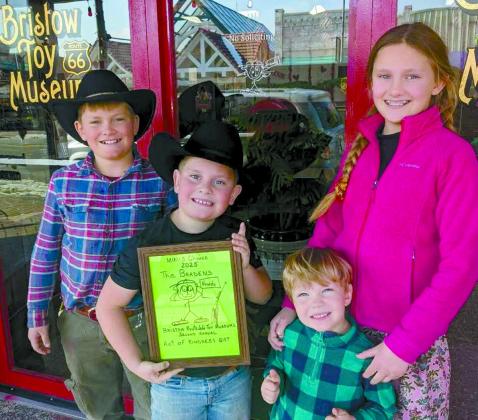 The Bradens, no particular order Riley, Elias, Oliver and Isaac. photo courtesy of Bristow Toy Museum