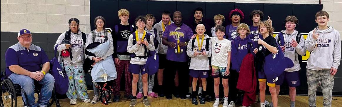 Bristow Pirates Junior High wrestling team in no particular order is Kambrey Phillips, Jaelynn Runnels, Miles Evans, Cordeus Wahl, Dax Delecerda, Tucker Daniels, Brody MacNac, Kolson Seachris, Braylon Freeman, Javon Freeman, Kale Fruits, Hudson Claggett, Mack Powel, Promised Johnson, Caden Pritchard, Blayne Barnes and Zander Reese, along with coaches Dusty Richardson and Howard Moore.