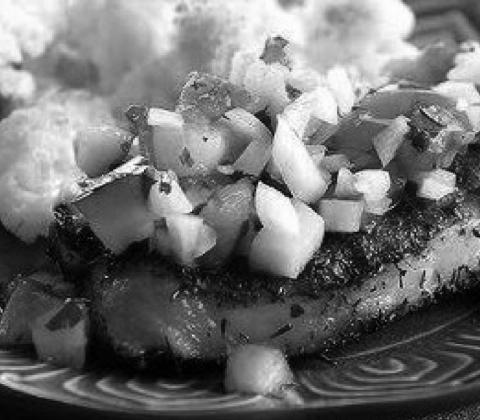 Grilled pork chops with fresh nectarine salsa