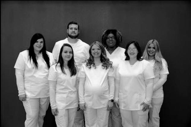 Congratulations to Central Tech's Practical Nursing graduates. Back row left to right, Melissa Gantz, Kiefer; Jonathan Wilkerson, Jennings; Makyah Aldridge, Sapulpa; Jaylee Cook, Sapulpa; Front row left to right, Jerra Haymes, Stroud; Kelsey McCrackin, Oilton; Emily Young, Cushing; Jessica Capehart (Not Pictured), Kiefer. courtesy photo