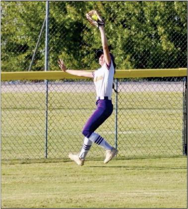 Kinzie Williams robs a Miami hitter of a homerun. courtesy photo