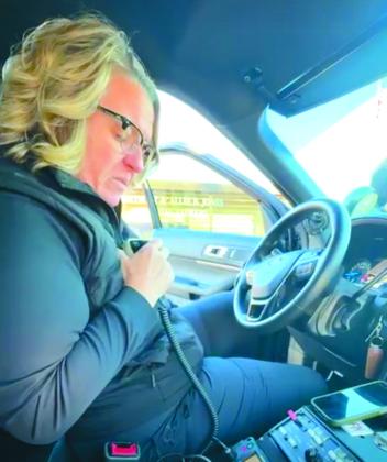 Former Chief of Police Kendra R aney makes her final radio contact.