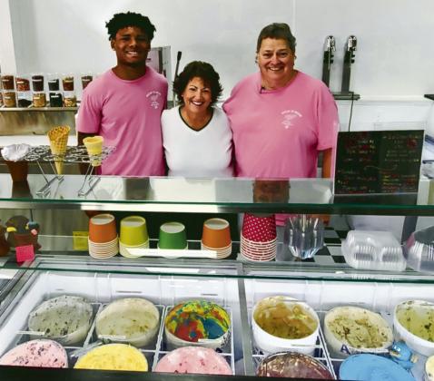 Promised Johnson with Lanette and Bret Fadely in Howdy's Ice Cream Stop