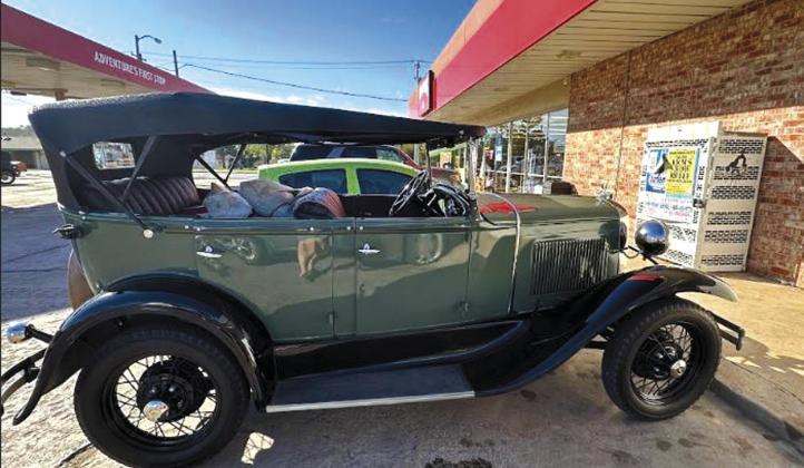 The Tulsa Model A Club made a stop in Bristow to refuel on their way to Norman. The top speed on these vehicles is around 40 mph. At that speed it will take the group on a 3 to 4 hour trip. The owner of the green car said at that speed he can really enjoy the scenery. The green car on the left below sold for about $450 new, and is over 90 years old, still going strong.