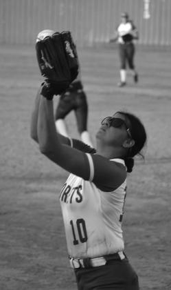 Stephania Parrick makes the catch.