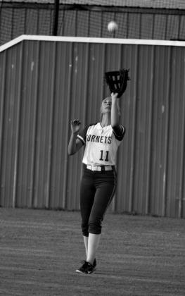 Kylie Smith makes a catch outfield.