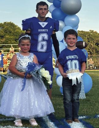 Flower girl Timber Abbott and crown bearer Brady Hilbert