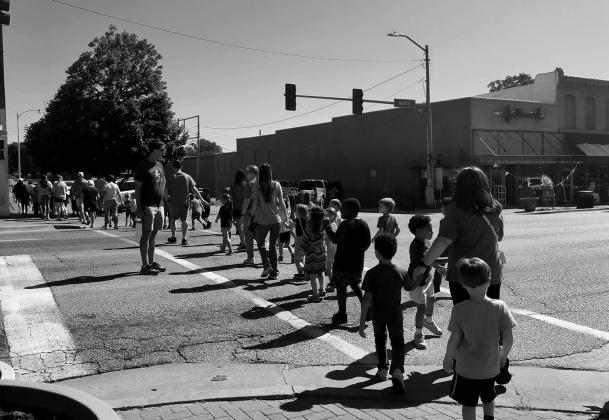 courtesy photo Drivers took notice and provided safety as the students crossed the street
